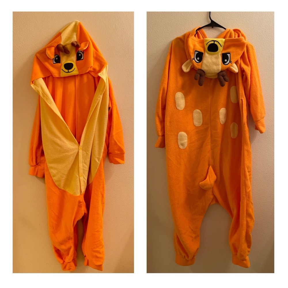 Sika Deer Animal Cosplay Adult Costume Pajama Onesie Size SMALL.